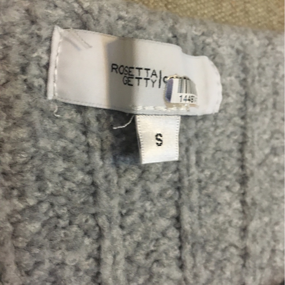 Rosetta Getty SMALL Light Grey knit layered turtleneck sweater & cardigan GUC - Picture 5 of 10